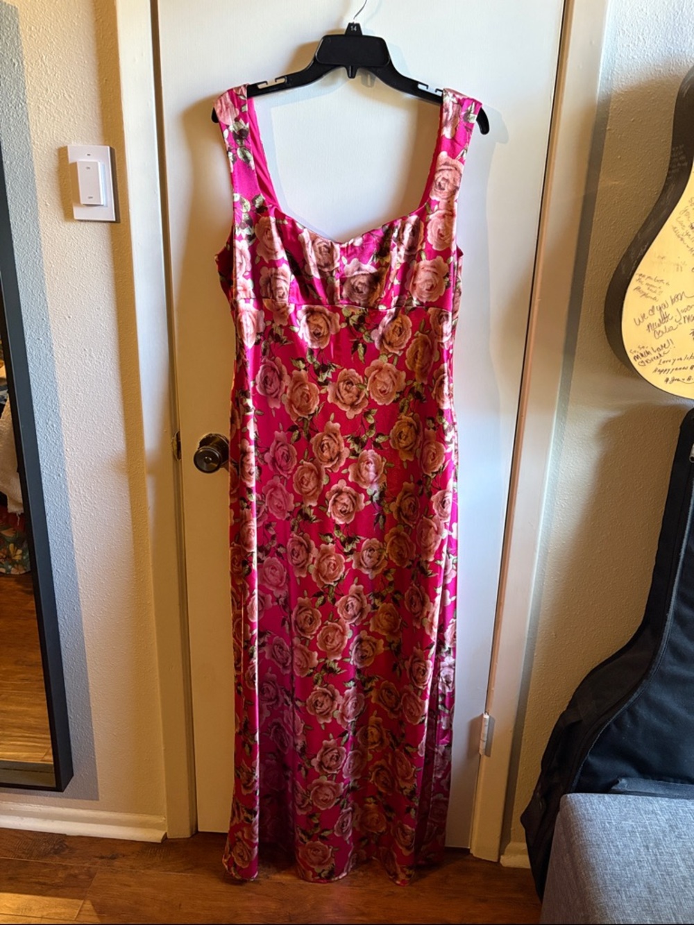 wild fable Pink Floral Rose-Print Maxi Dress